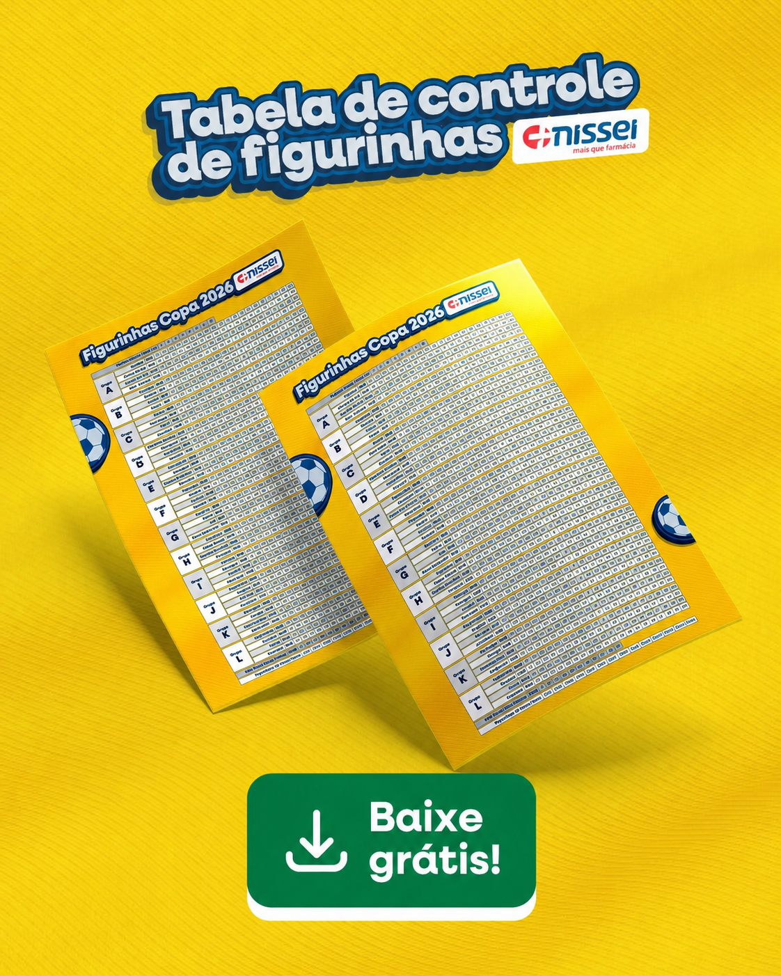 Baixe grátis! Tabela de Figurinhas Nissei